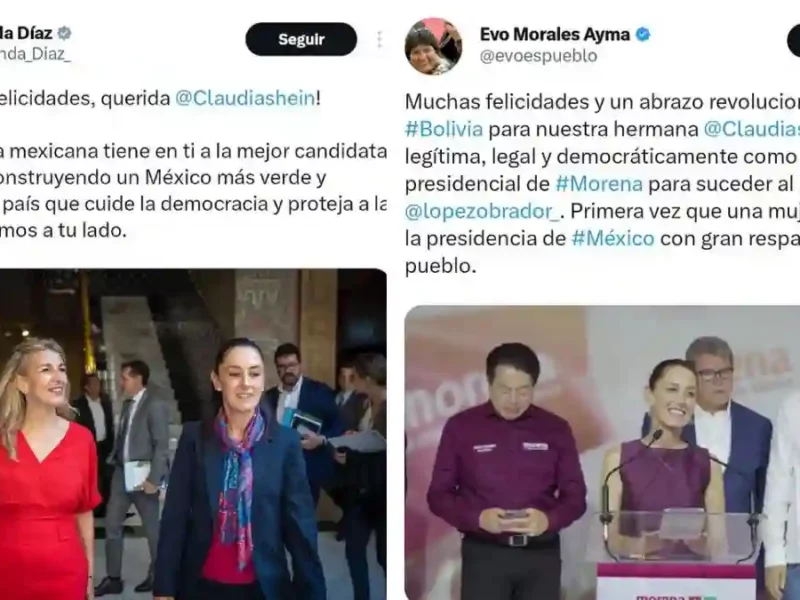 Comunidad política internacional felicita a la dra. Claudia Sheinbaum por su elección como coordinadora de la defensa de la transformación