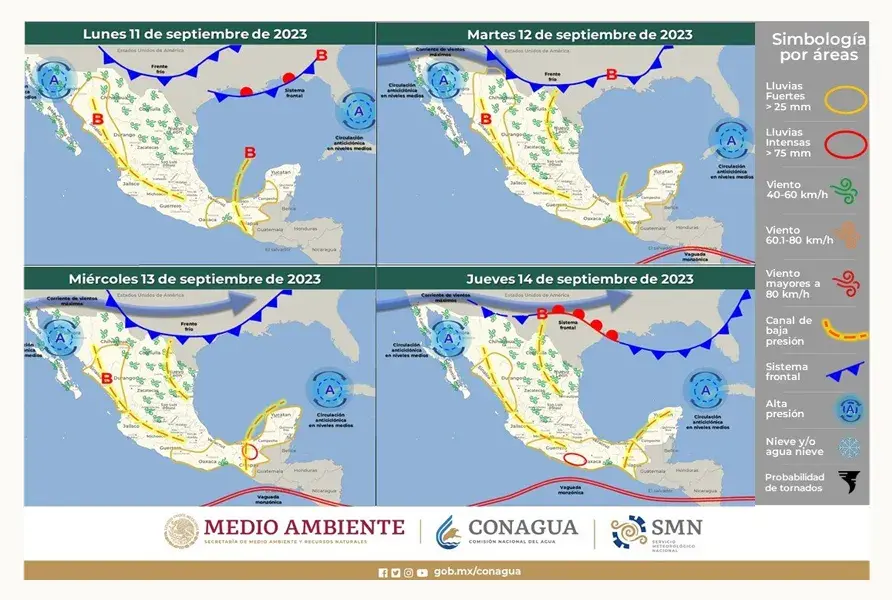 Estos estados de México esperan frente frío para esta semana