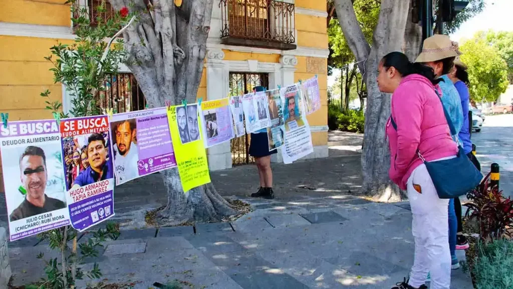 Colocan en Analco tendedero de deudores alimentarios de Puebla