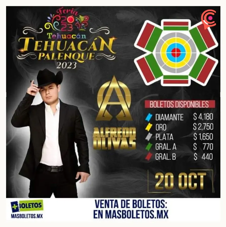 Alfredo Olivas y Julión Álvarez artista confirmados para la Feria de Tehuacán 2023