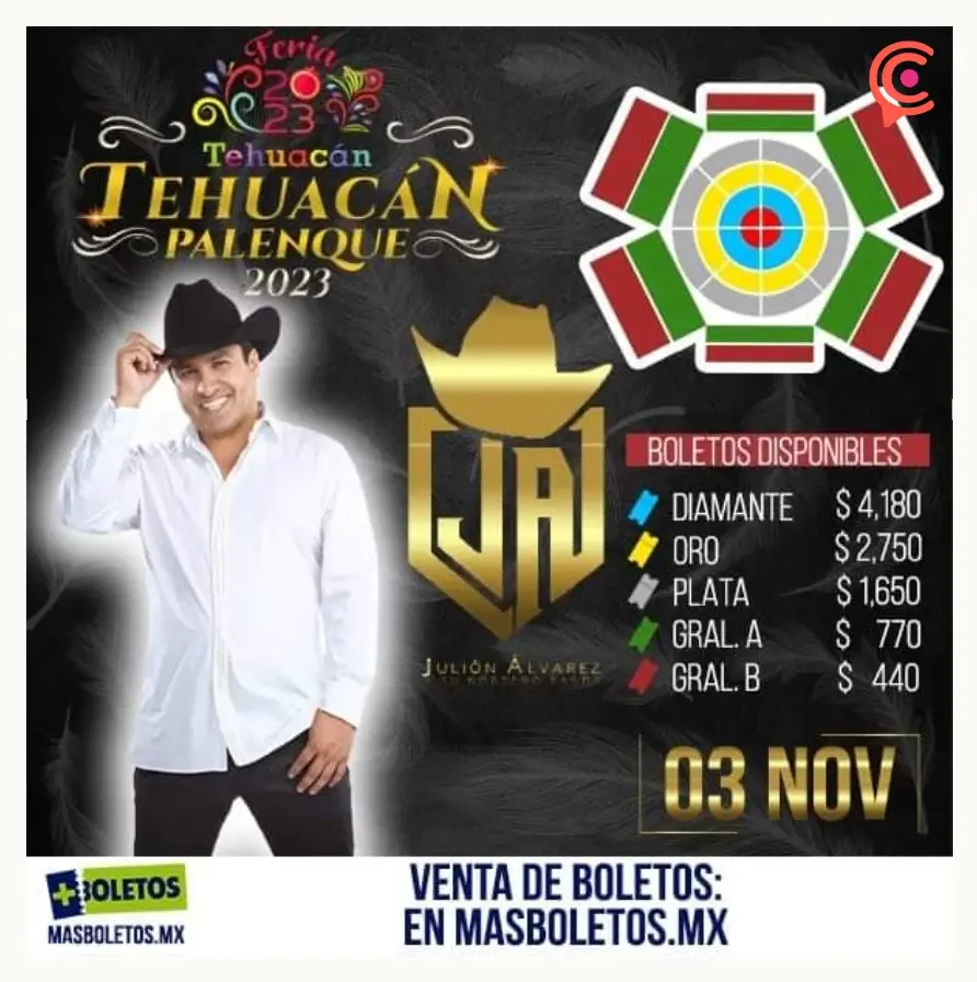 Alfredo Olivas y Julión Álvarez artista confirmados para la Feria de Tehuacán 2023