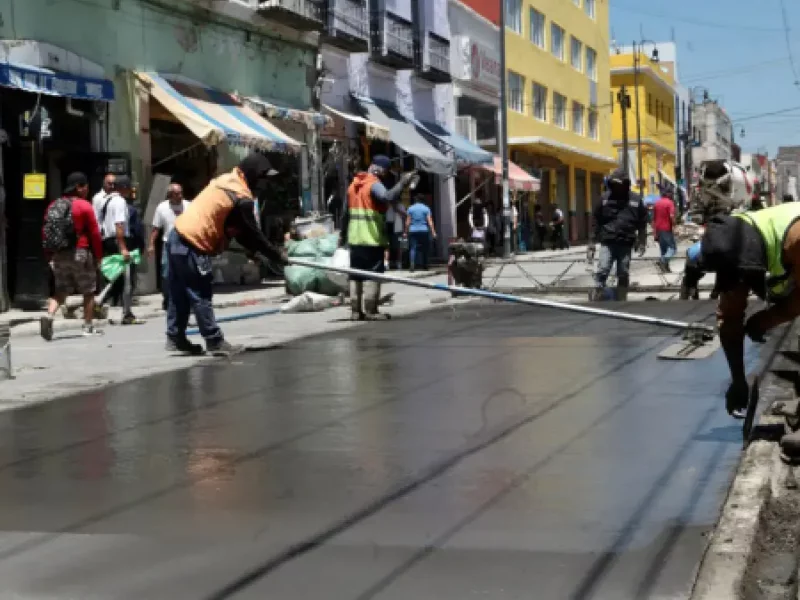 Concluye rehabilitación del drenaje y se instala concreto hidráulico en obras del centro histórico