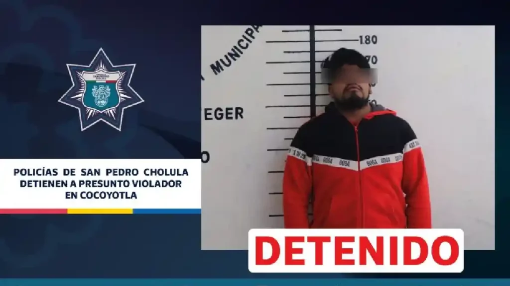 Policías de San Pedro Cholula detienen a presunto abusador, en Cocoyotla