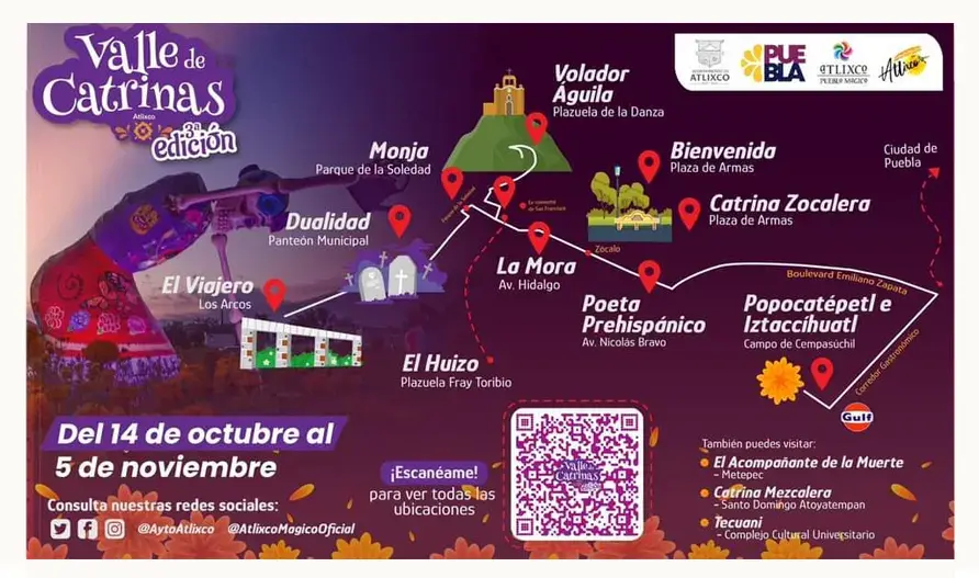Visita Atlixco y disfruta las actividades en valle de catrinas para esta semana