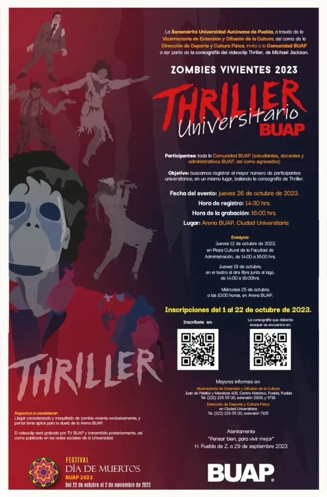 BUAP realizará coreografía masiva de Thriller; así puedes participar