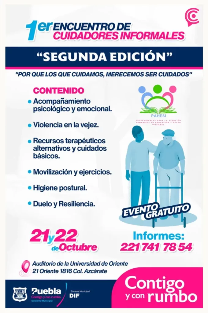 SMDIF Puebla convoca encuentro de personas cuidadoras informales