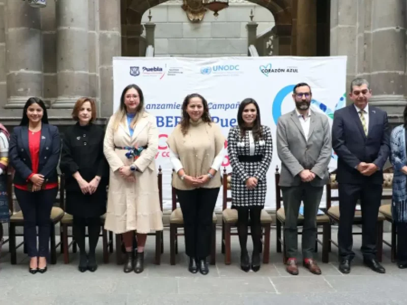 Ayuntamiento de Puebla y UNODC presentan campaña 'Corazón Azul' contra la trata de personas