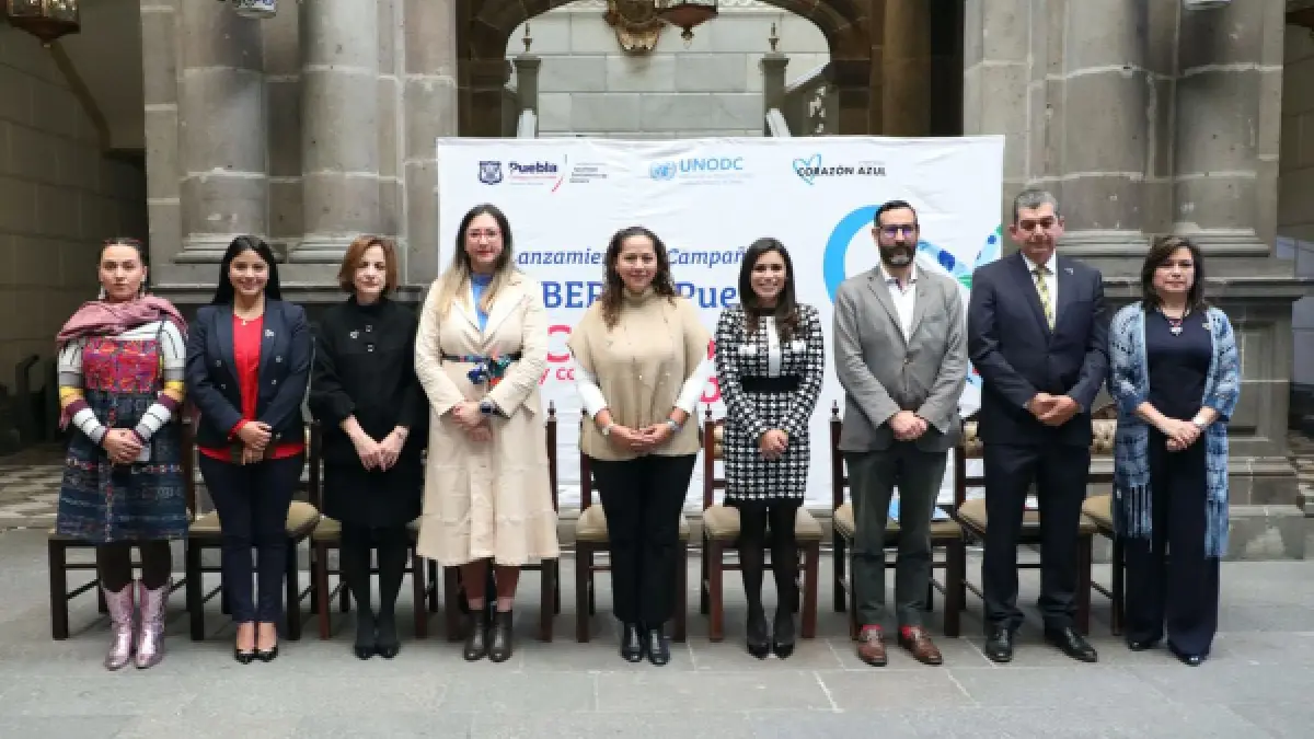 Ayuntamiento de Puebla y UNODC presentan campaña 'Corazón Azul' contra la trata de personas