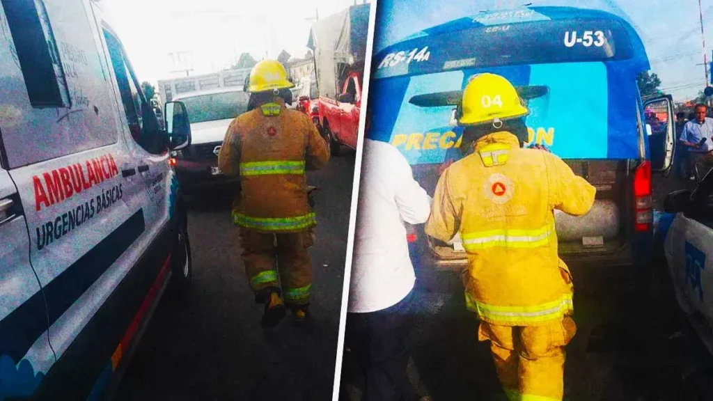 Ruta de transporte público provocó una carambola en Boulevard Forjadores