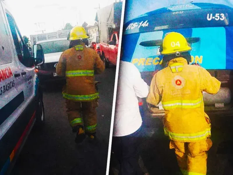 Ruta de transporte público provocó una carambola en Boulevard Forjadores