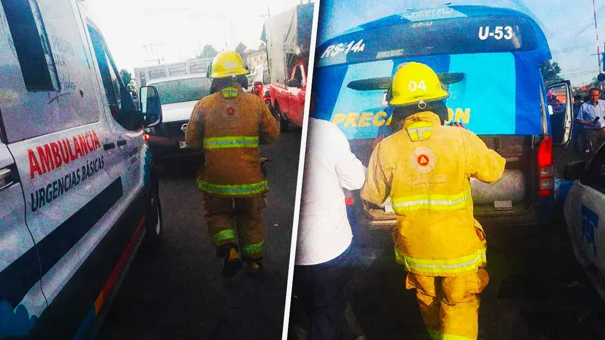 Ruta de transporte público provocó una carambola en Boulevard Forjadores