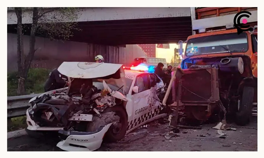 Guardia Nacional sale herido de choque en la autopista México-Puebla