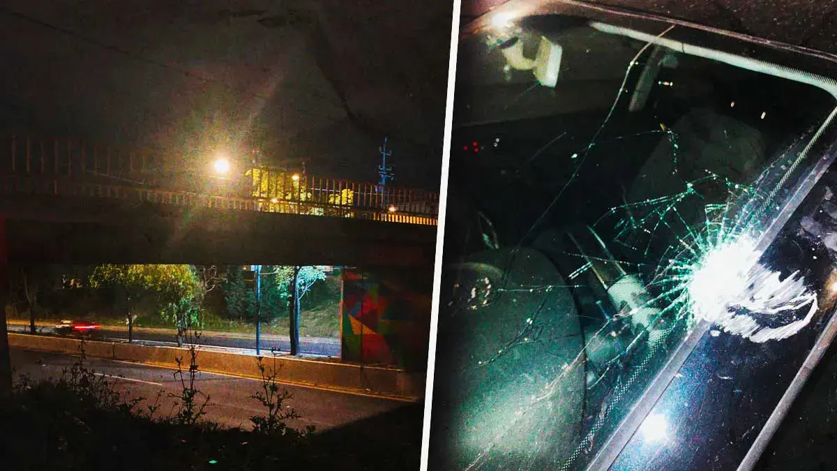Atacan a pedradas a conductores para robarles en la Recta Cholula