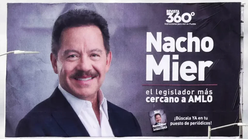 Nacho Mier retira espectaculares en Puebla para no incurrir en actos proselitistas
