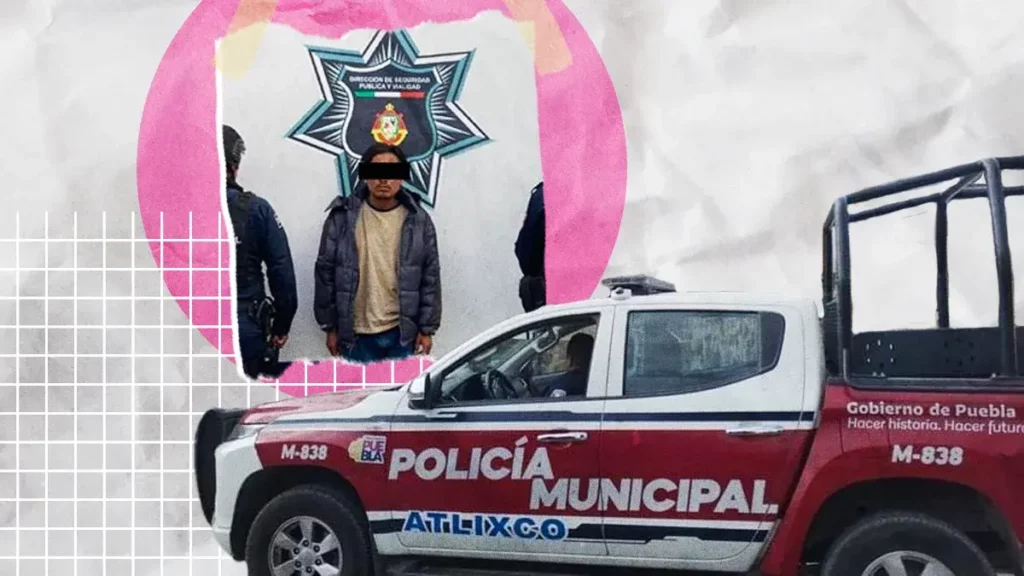 Policía municipal de Atlixco detiene a masculino por robo a comercio y localiza camioneta con reporte de robo