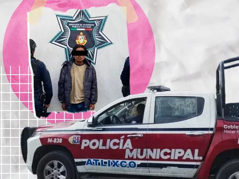 Policía municipal de Atlixco detiene a masculino por robo a comercio y localiza camioneta con reporte de robo