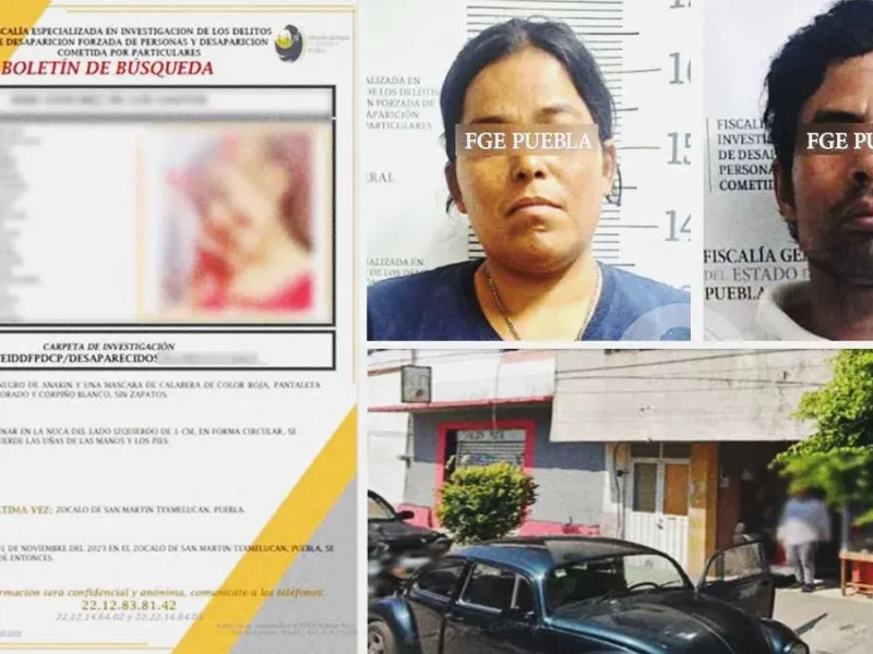 Detienen a los padres de la niña Neri desaparecida en Texmelucan, mintieron a las autoridades