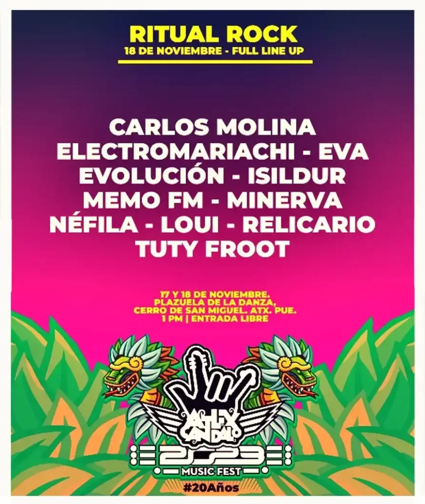 Disfruta del festival de música "Atlixcandalo" este 17 y 18 de noviembre en Atlixco