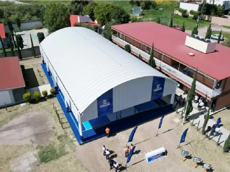 Entrega Mundo Tlatehui techado en el Bachillerato Elena Garro en Concepción La Cruz