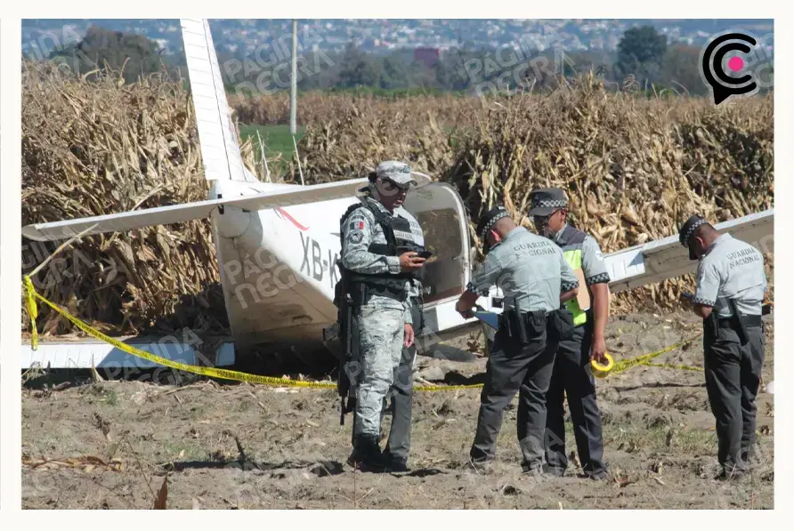 Cae avioneta de escuela de aviación en Huejotzingo, Puebla