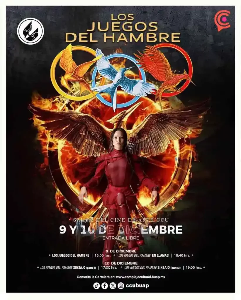 La saga de Los Juegos del Hambre será proyectada gratis por la BUAP