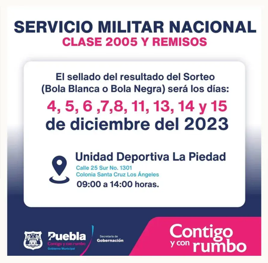 Gobernación municipal exhorta a asistir al sellado de cartilla militar