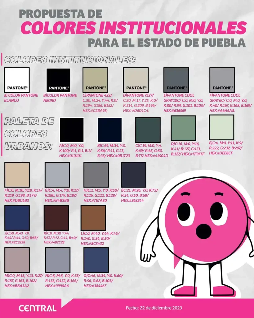 Estos son los colores que utilizarán las nuevas administraciones en Puebla desde 2024