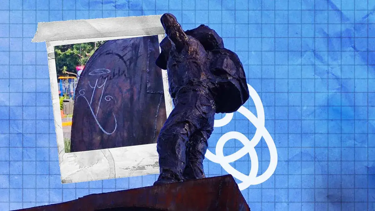A cuatro meses de inaugurada, estatua del Parque del Migrante en Analco luce vandalizada