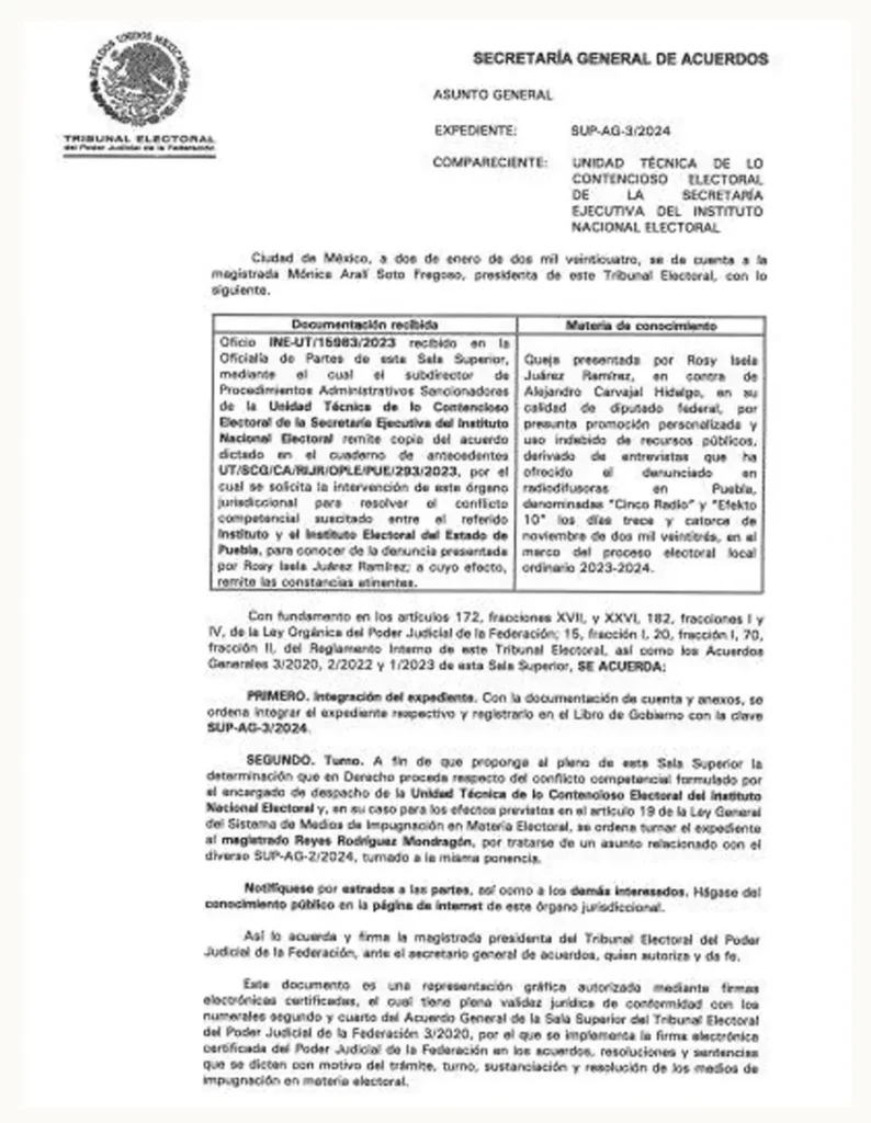 Denuncian a Alejandro Carvajal ante el TEPJF por promoción y uso indebido de recursos