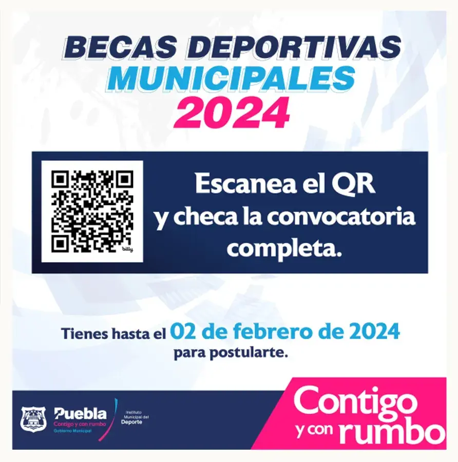 Lanza Ayuntamiento de Puebla convocatoria para las becas deportivas 2024