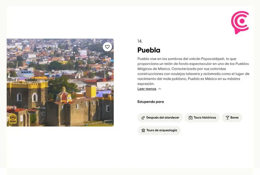 Puebla es uno de los mejores destinos turísticos a nivel mundial: TripAdvisor