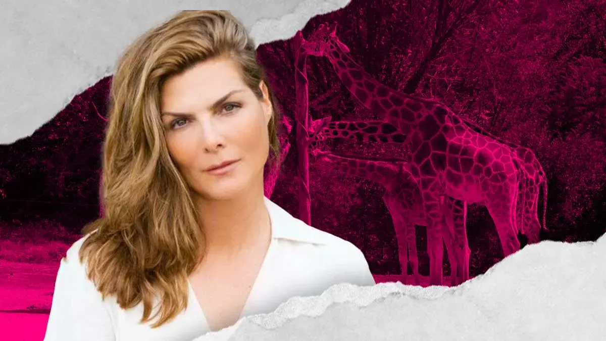 La actriz Monserrat Oliver visitó Africam Safari para conocer a la jirafa Benito