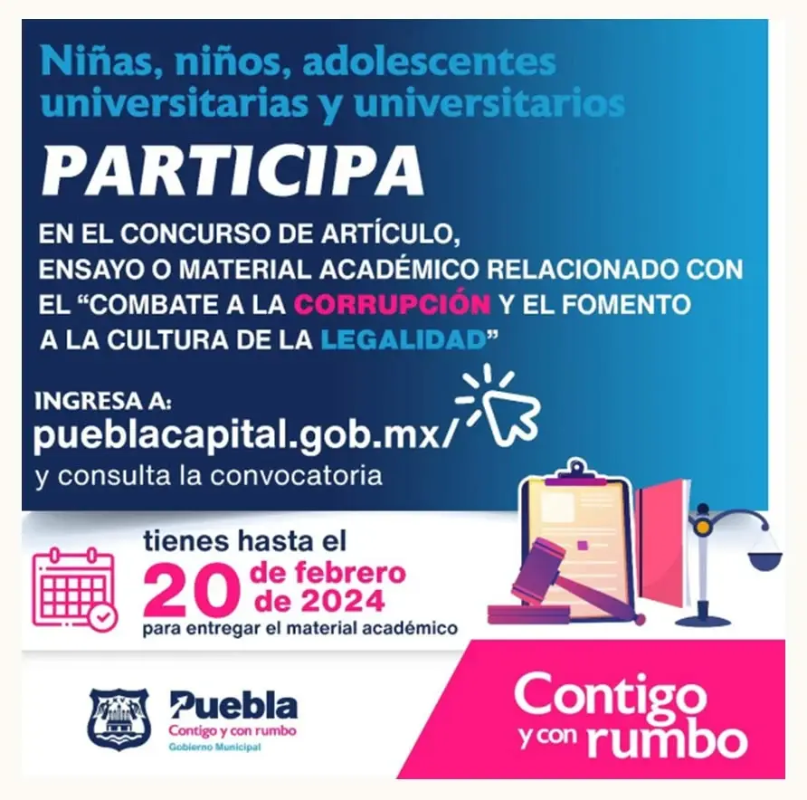Contraloría municipal invita a participar en concurso de combate a la corrupción