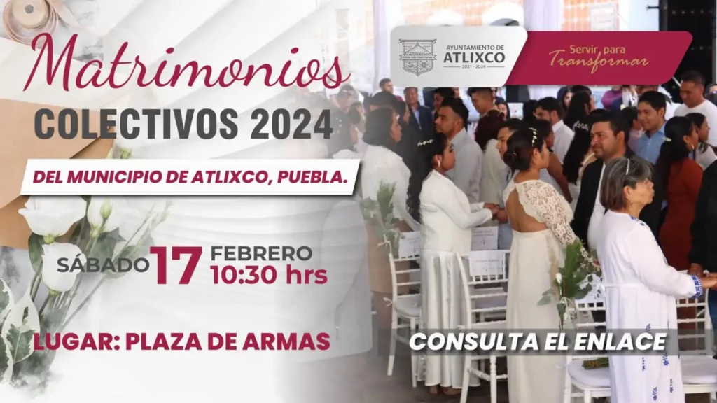 En el mes del amor, Atlixco tendrá matrimonios colectivos