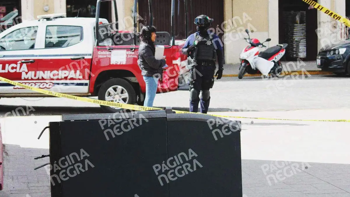 Intentan robar cajero automático de Banorte en el zócalo de Amozoc