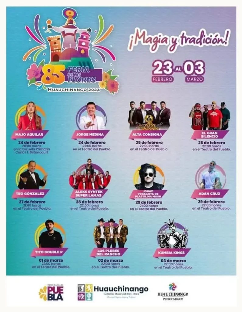 Feria de las Flores de Huauchinango 2024 traerá a Alex Syntek, Kumbia Kings y más