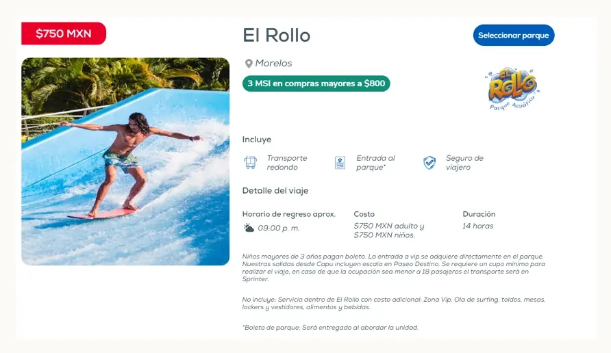 Estrella Roja te lleva a El Rollo en Semana Santa; esto cuestan los boletos