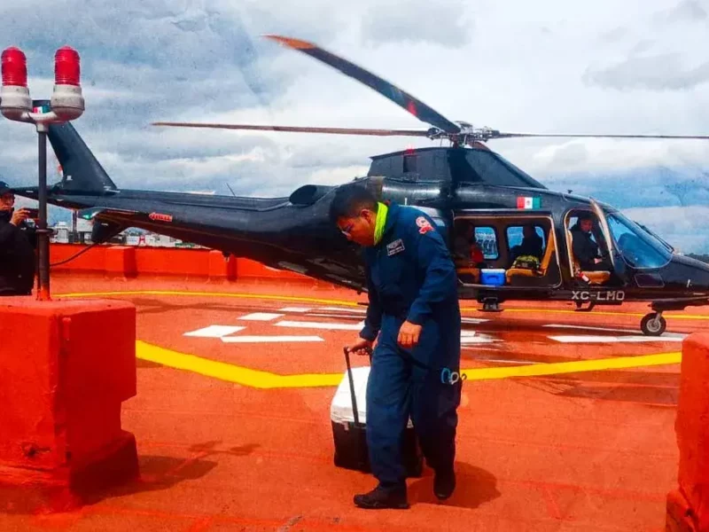 Helicóptero del Gobierno de Puebla prioriza traslado de órganos durante gira de trabajo
