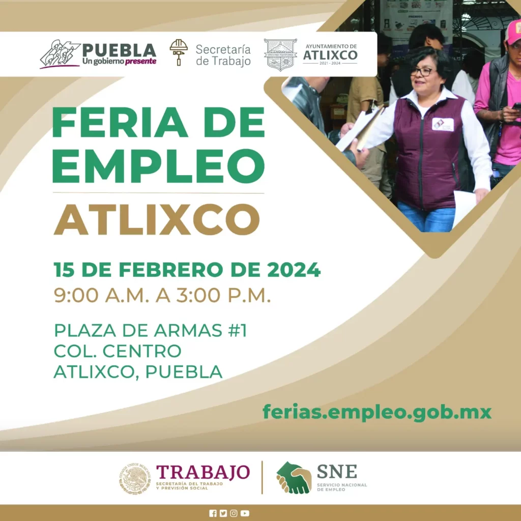 Atlixco alista Feria del Empleo 2024 para vincular a mujeres al campo laboral