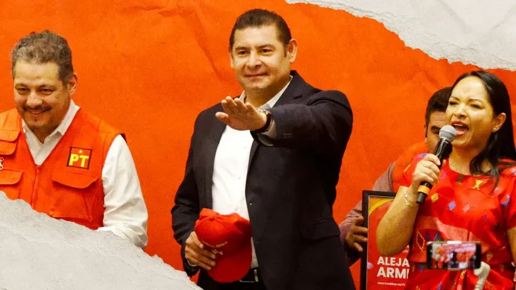 Alejandro Armenta rinde protesta por Verde y PT como candidato a la gubernatura por Puebla