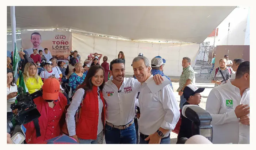 Toño López arrancó su campaña acompañado de Alejandro Armenta y Pepe Chedraui