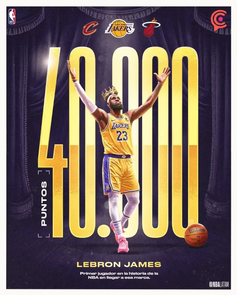 LeBron James, primer jugador en llegar a los 40 mil puntos en la NBA