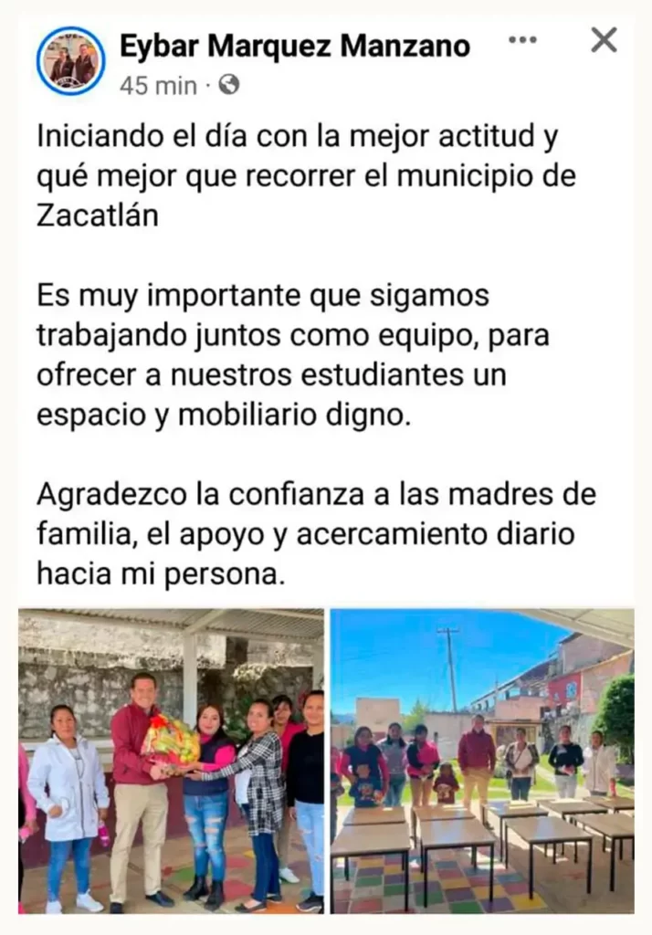 Denuncian a Eybar Márquez por cometer actos anticipados de campaña en Zacatlán 