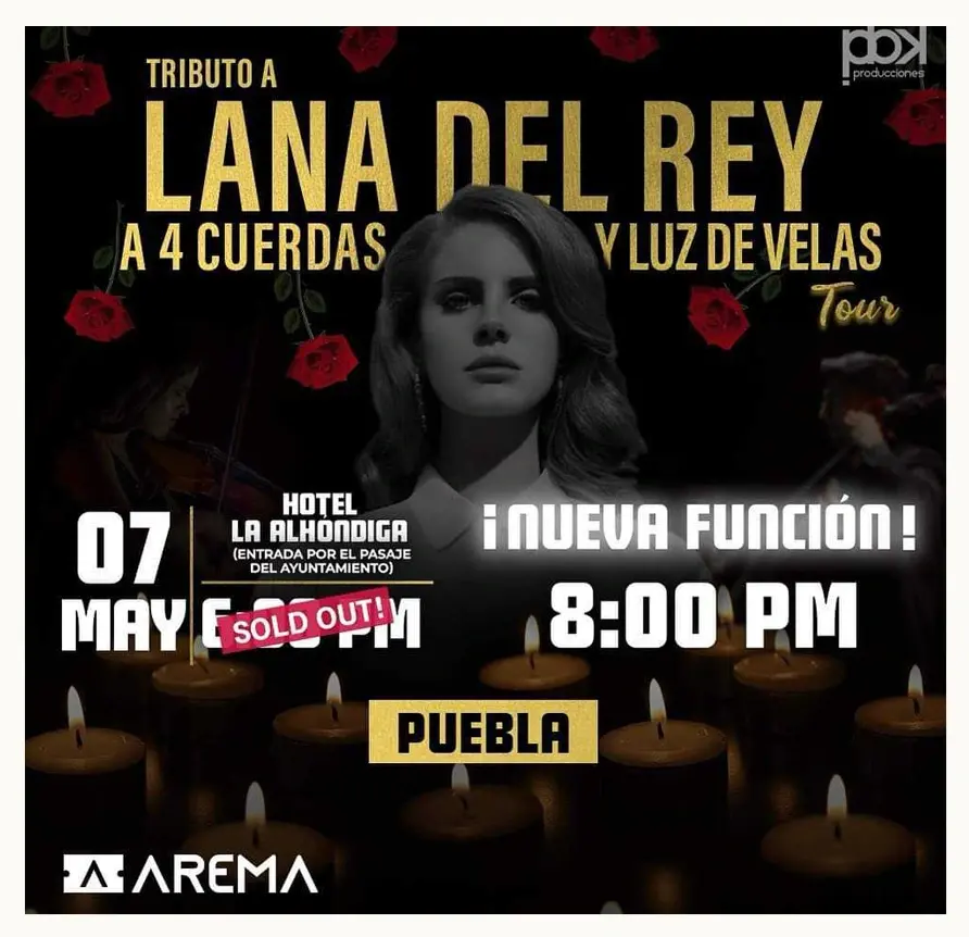 Asiste al tributo a Lana del Rey bajo la luz de las velas en Puebla