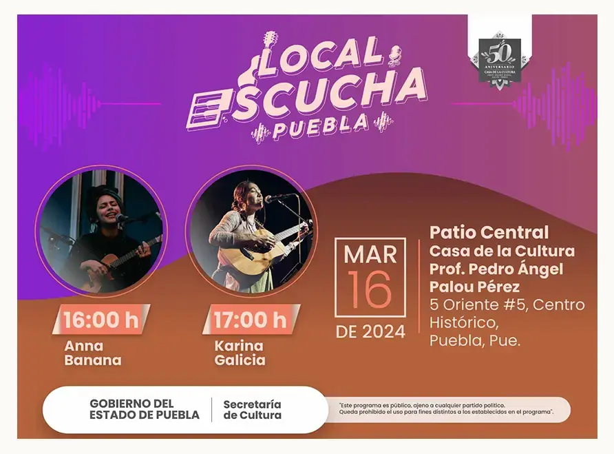 Disfruta de estos conciertos gratis en Puebla este mes de marzo 