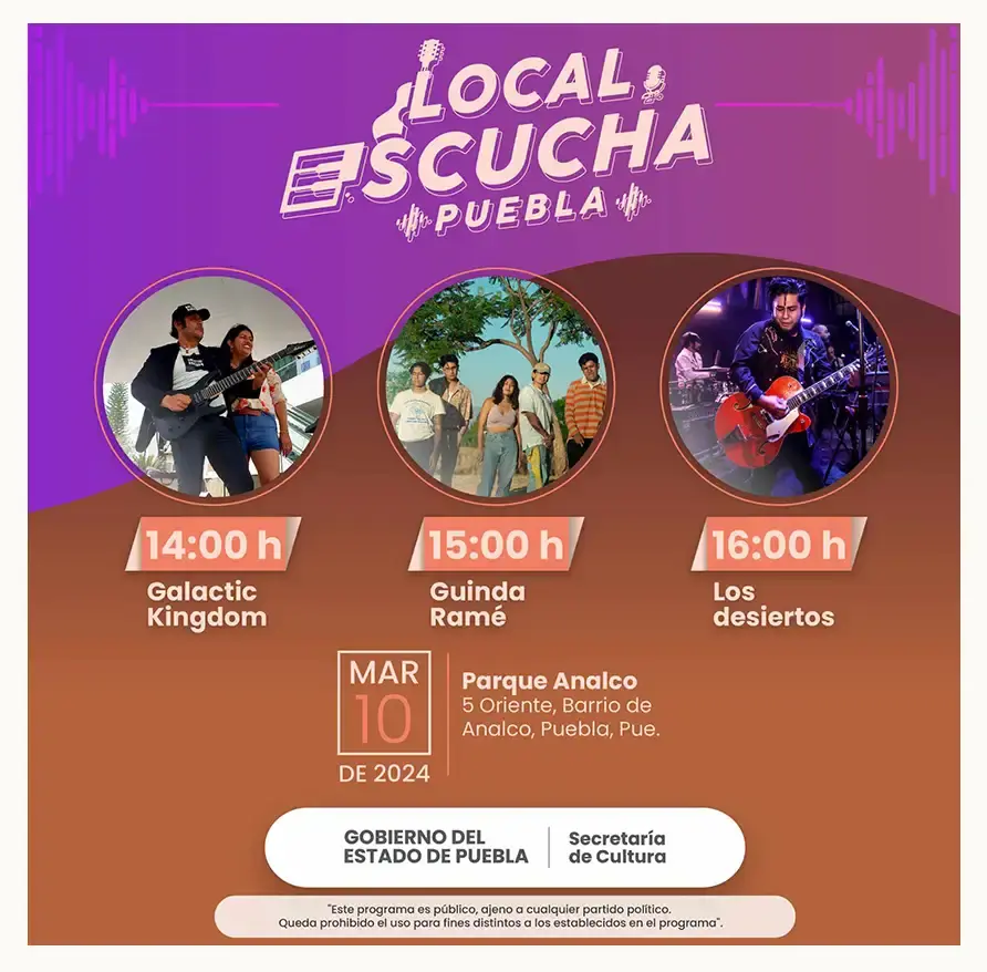 Disfruta de estos conciertos gratis en Puebla este mes de marzo 