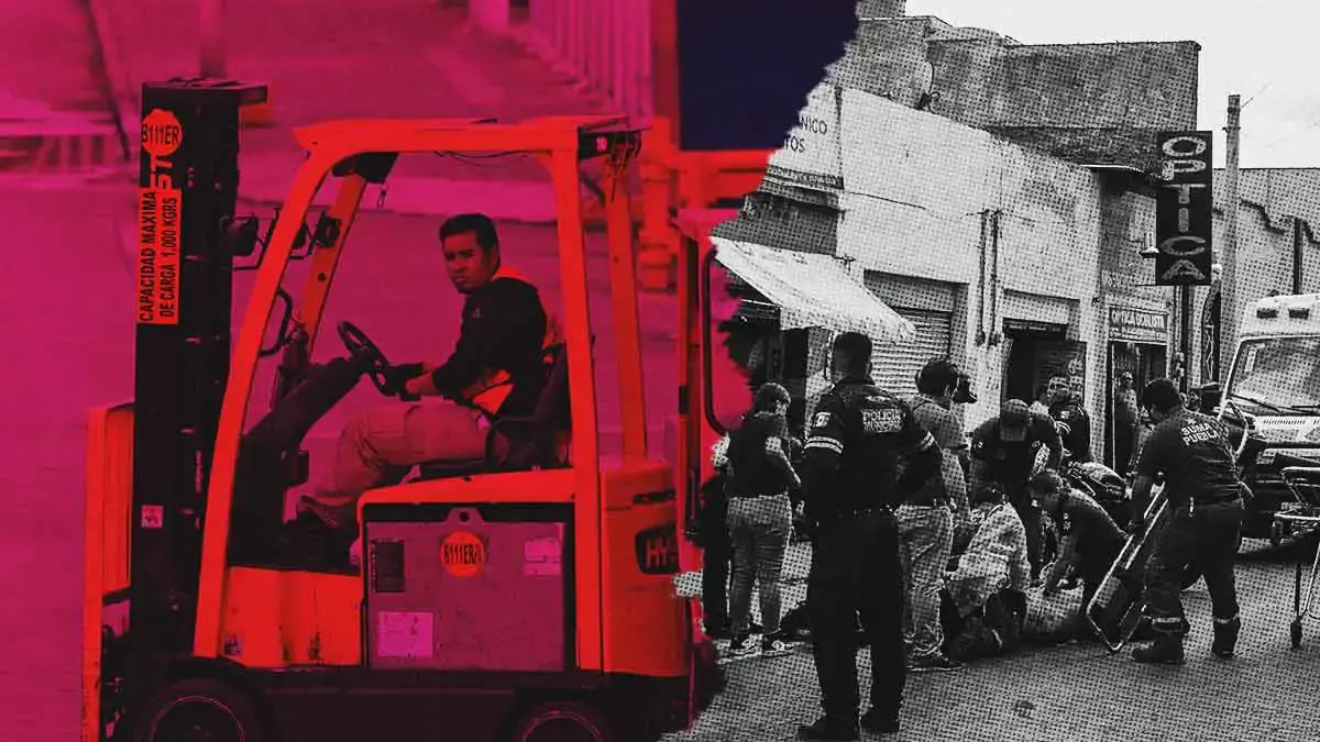 Trabajador cae de cinco metros de altura en Cholula, acomodaba cajas a bordo de un montacargas