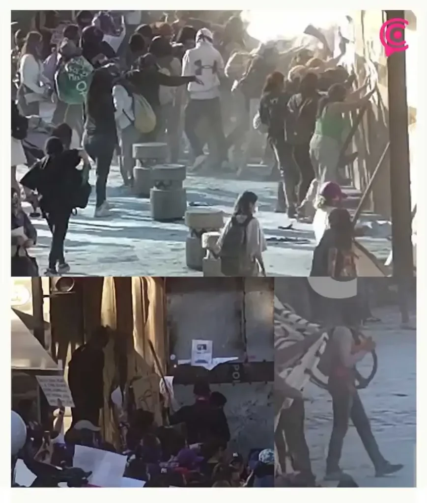 Marcha del 8M 2024 en Puebla: detienen a dos hombres por atacar policías con gasolina