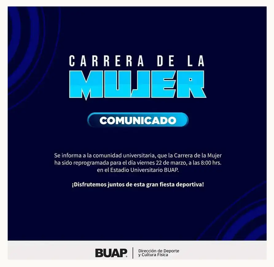 Esta es la nueva fecha de la Carrera de la Mujer BUAP 2024