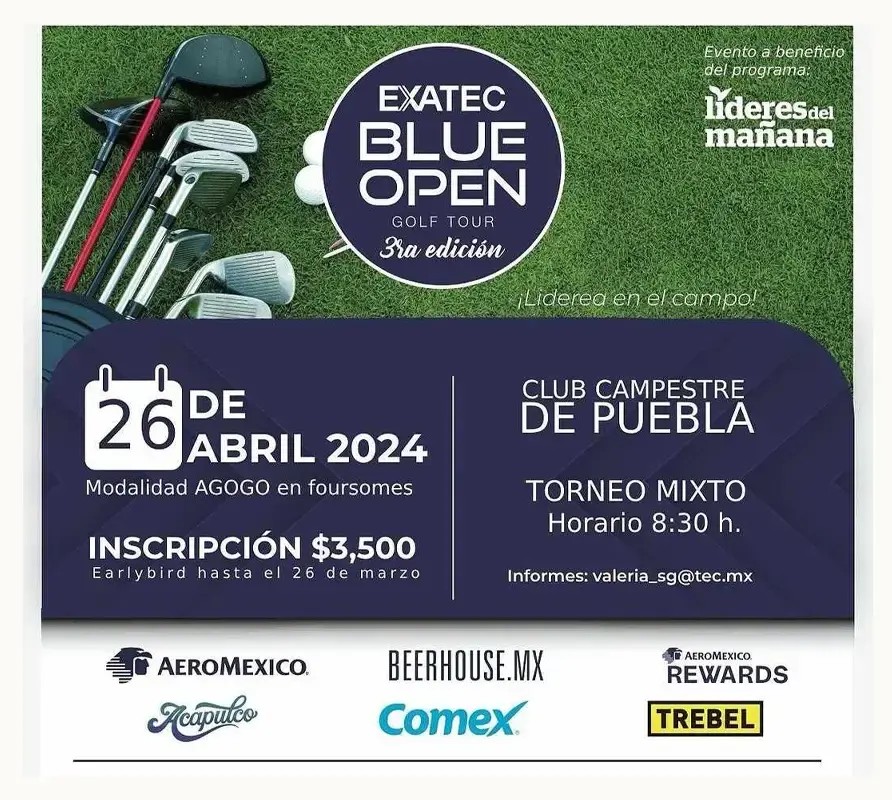 Participa en el Exatec Blue Open Golf Tour 2024 de Puebla